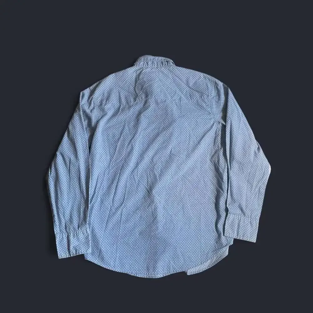 Wrangler Pearl Snap Shirt Mens XL Diamond Geometric Western Blue White